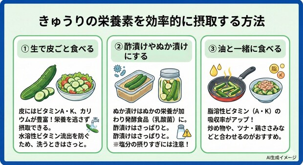 きゅうりの栄養素を効率的に摂取する方法