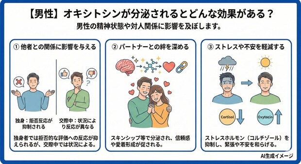 【男性】オキシトシンが分泌されるとどんな効果がある？