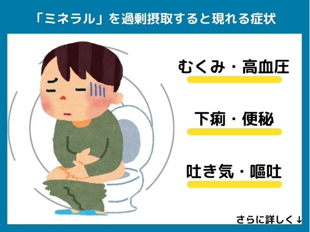 ミネラルを過剰摂取すると現れる症状