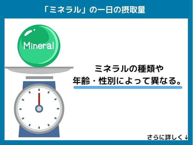 ミネラルの一日の摂取量