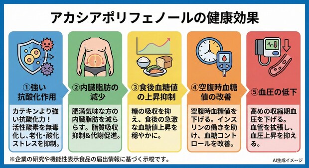 アカシアポリフェノールの健康効果
