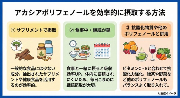 アカシアポリフェノールを効率的に摂取する方法