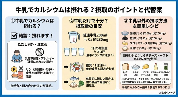 牛乳ではカルシウムを摂れない？