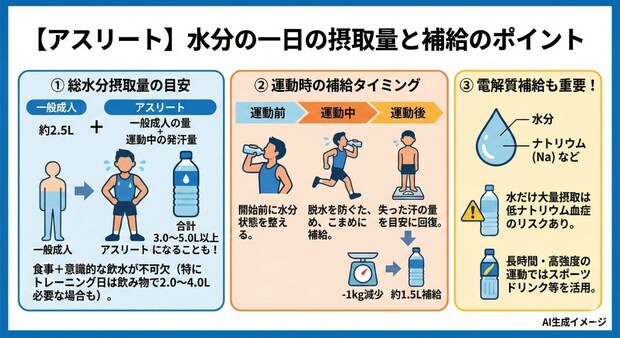 【アスリート】水分の一日の摂取量