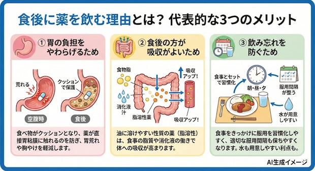 食後に薬を飲む理由とは？