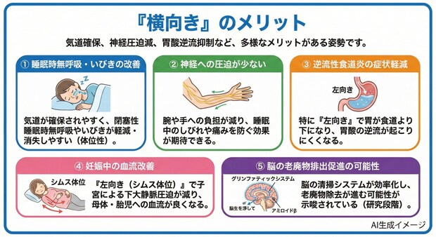 「横向き」のメリット