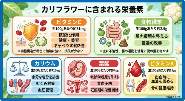 カリフラワーに含まれる栄養素