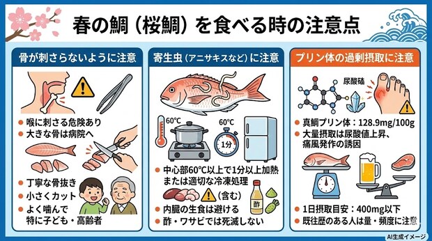 春の鯛（桜鯛）を食べる時の注意点
