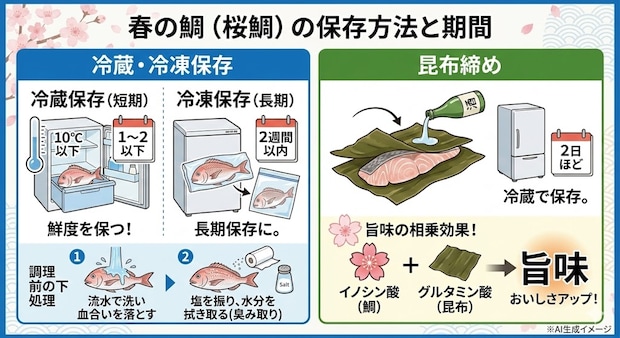 春の鯛（桜鯛）の保存方法