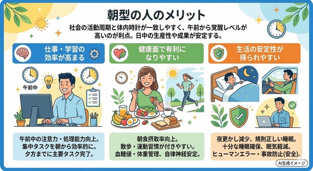 朝型の人のメリット