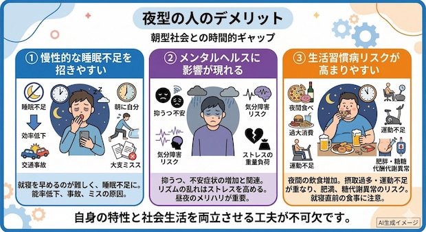 夜型の人のデメリット