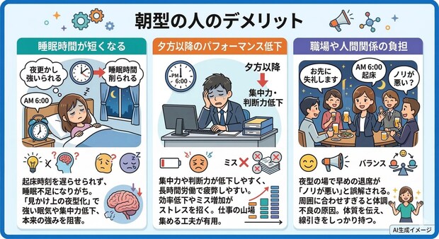 朝型の人のデメリット