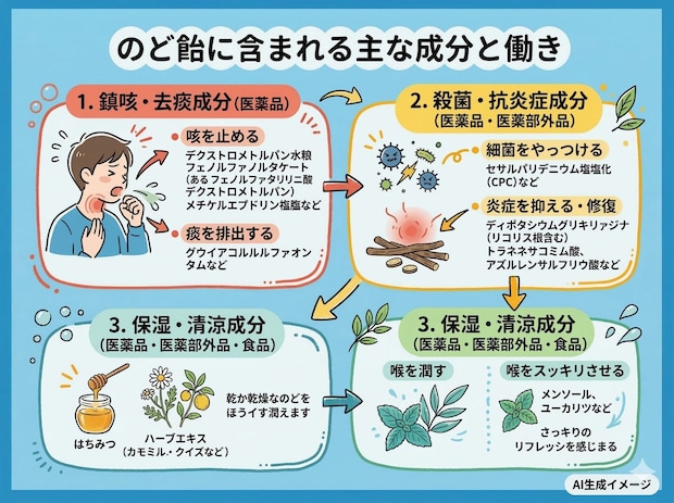 のど飴に含まれる成分