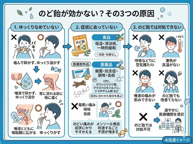 のど飴が効果的でない原因