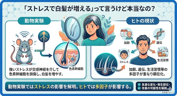 「ストレスで白髪が増える」って言うけど本当なの？