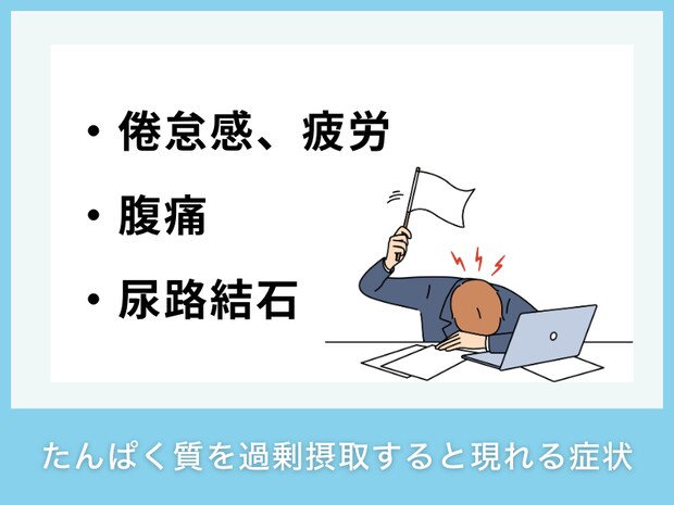 たんぱく質を過剰摂取すると現れる症状