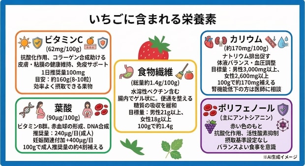 いちごに含まれる栄養素