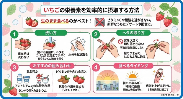 いちごの栄養素を効率的に摂取する方法