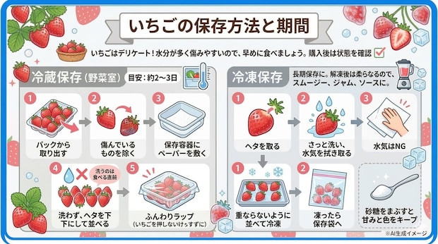 いちごの保存方法