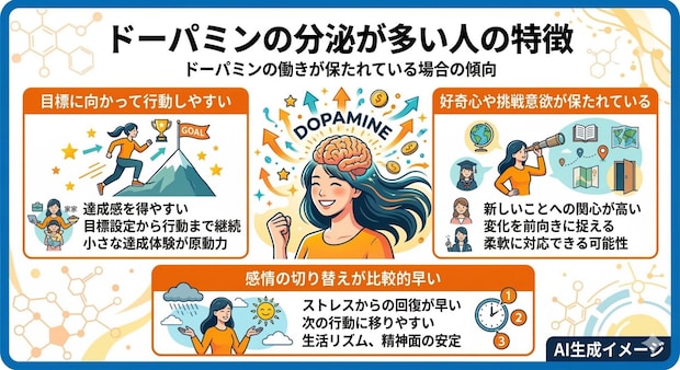 ドーパミンの分泌が多い人の特徴