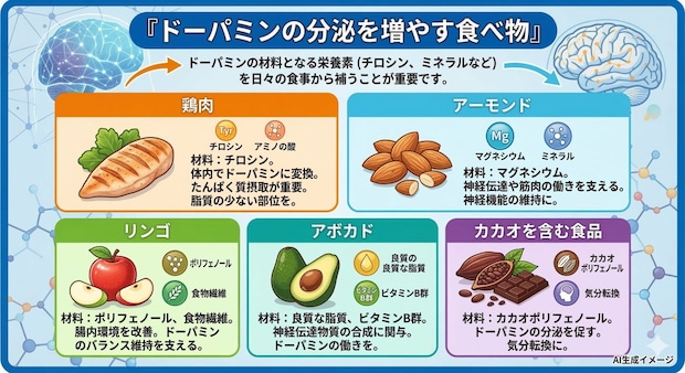 ドーパミンの分泌を増やす食べ物