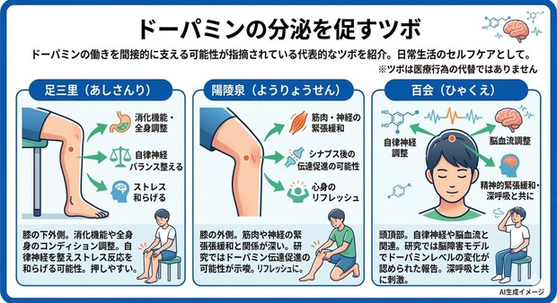 ドーパミンの分泌を促すツボ