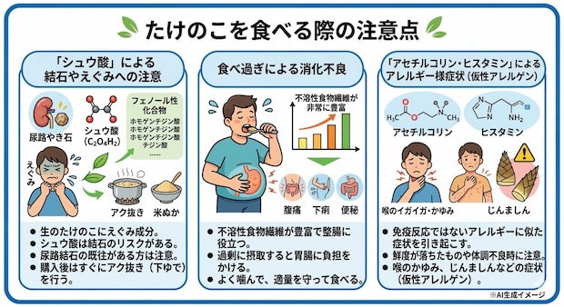 たけのこを食べる際の注意点