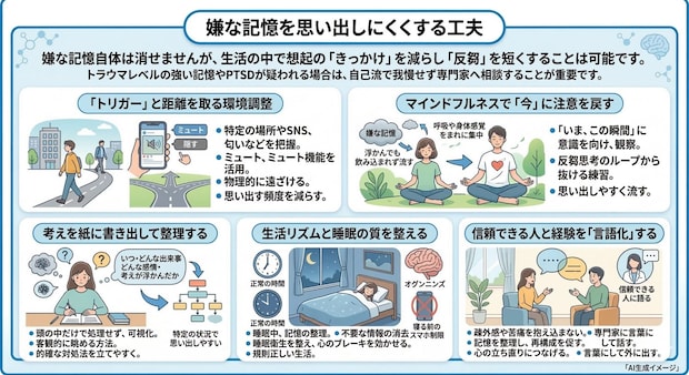 嫌な記憶を思い出しにくくする工夫