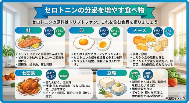 セロトニンの分泌を増やす食べ物