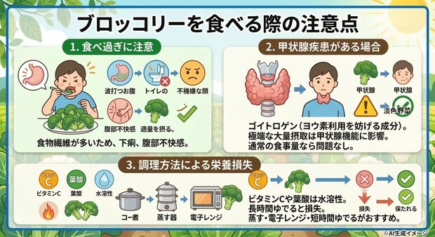 ブロッコリーを食べる際の注意点