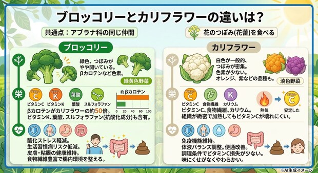ブロッコリーとカリフラワーの違い