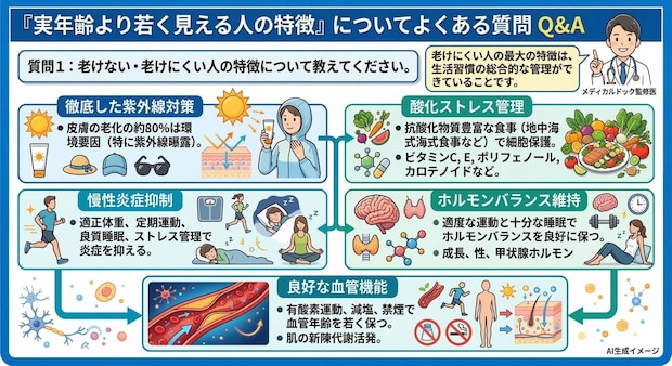 「実年齢より若く見える人の特徴」についてよくある質問
