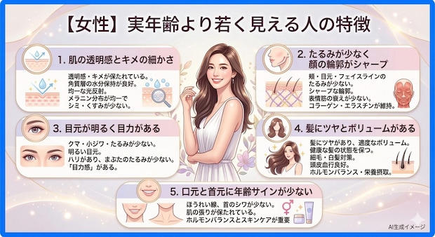 【女性】実年齢より若く見える人の特徴