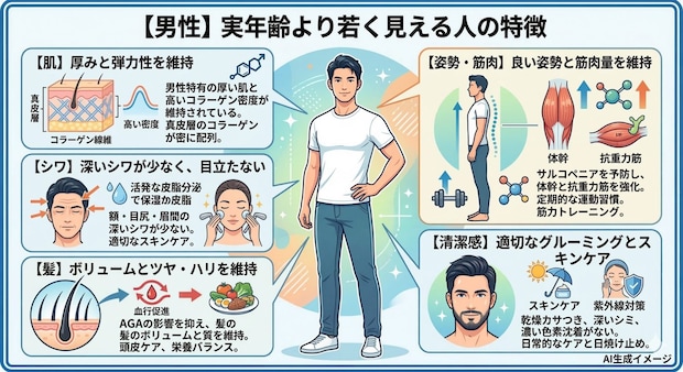 【男性】実年齢より若く見える人の特徴