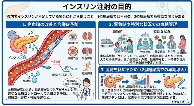 インスリン注射はどのような目的で行う？