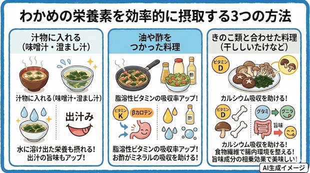 わかめの栄養素を効率的に摂取する方法