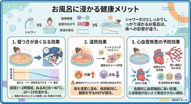 お風呂に浸かる健康メリット