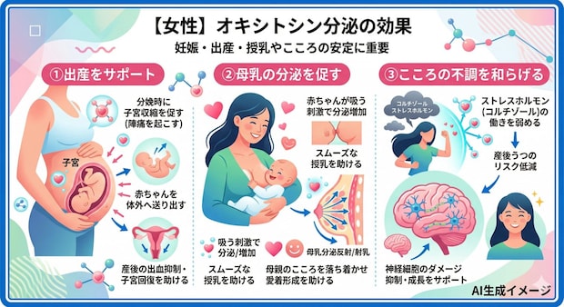 【女性】オキシトシンが分泌されるとどんな効果がある？