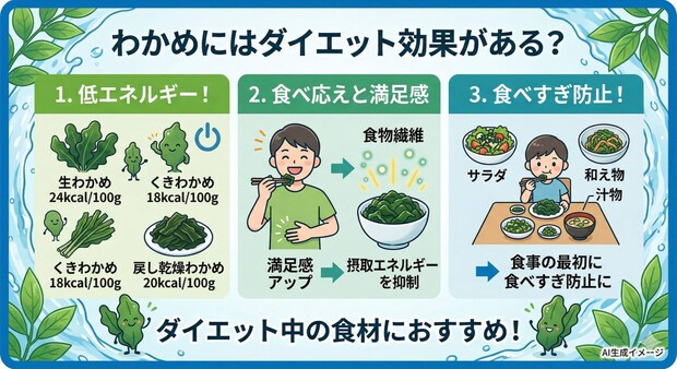 わかめにはダイエット効果がある？