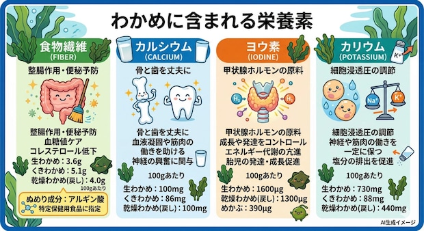 わかめに含まれる栄養素