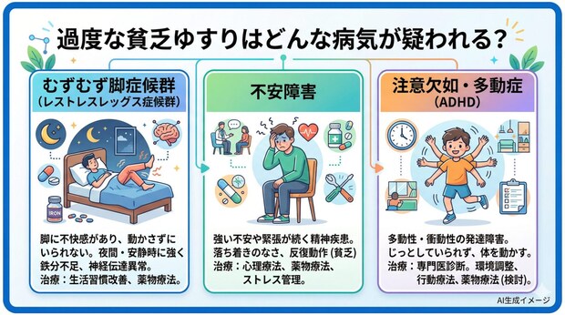 過度な貧乏ゆすりはどんな病気が疑われる？