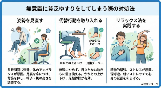 無意識に貧乏ゆすりをしてしまう際の対処法