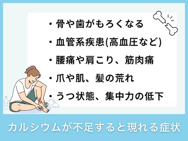 カルシウムが不足すると現れる症状
