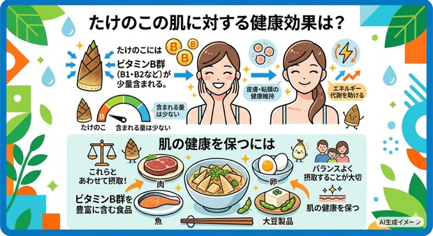 たけのこの肌に対する健康効果は？