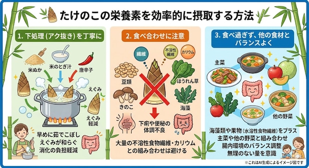 たけのこの栄養素を効率的に摂取する方法