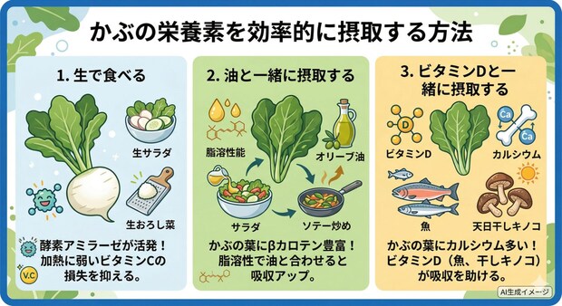 かぶの栄養を効率的に摂る方法