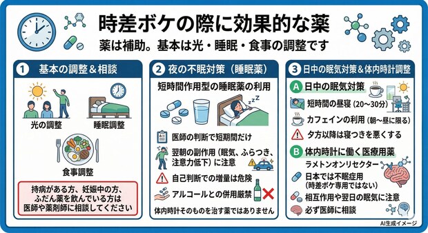時差ボケの際に効果的な薬