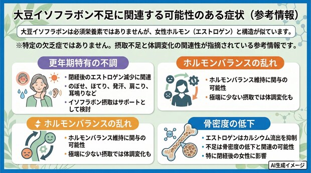 大豆イソフラボンが不足すると現れる症状