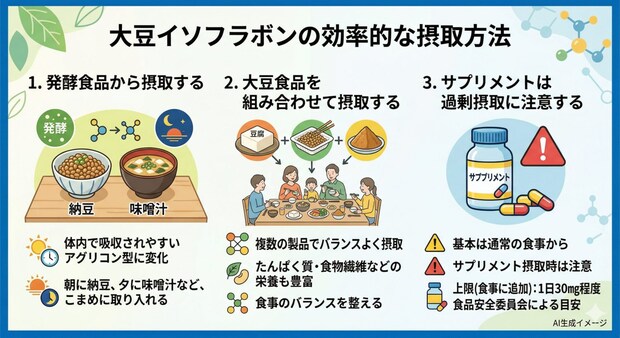 大豆イソフラボンの効率的な摂取方法