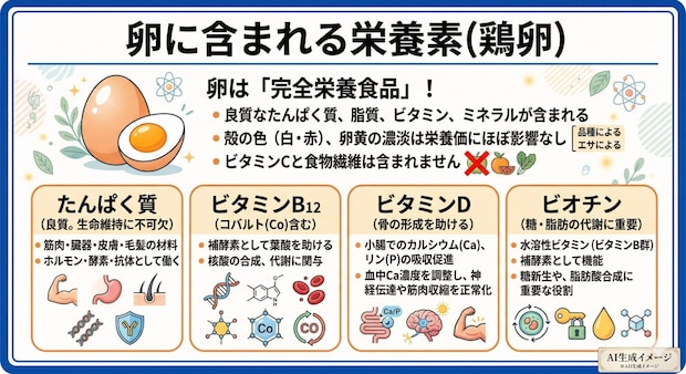 卵に含まれる主な栄養素